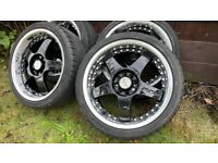  Lenso RS5 Gun Metal Polished 17 inch Alloy Wheels with tyres