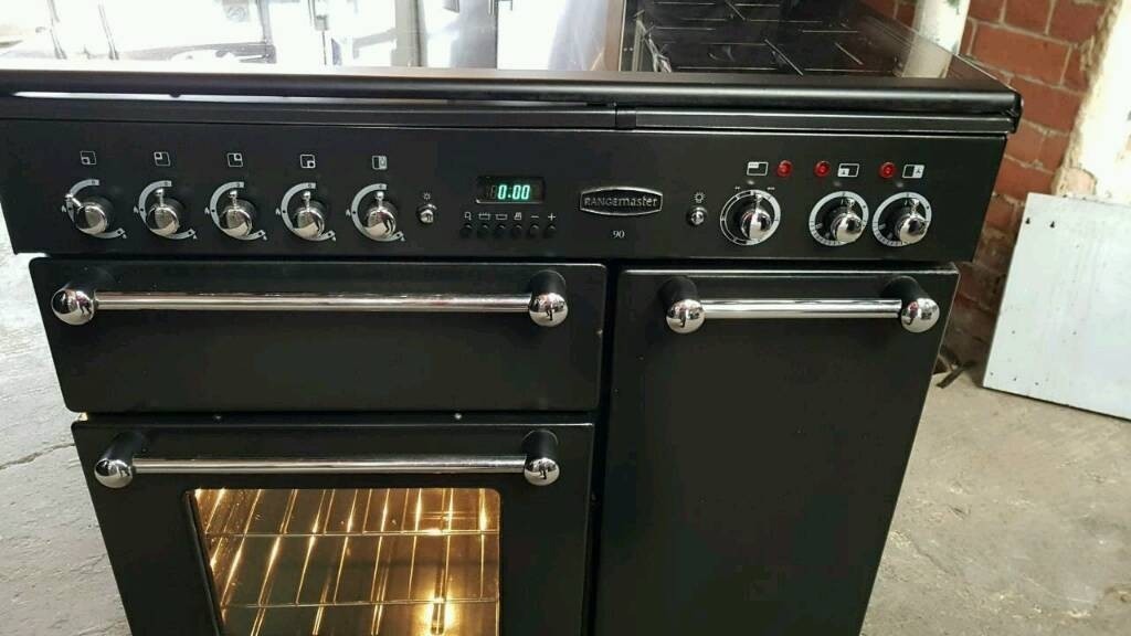 Ex Display RangeMaster Black A ++ 90 cm. 5 Burners Range Cooker (BRING YOUR OLD ONE AND GET NEW