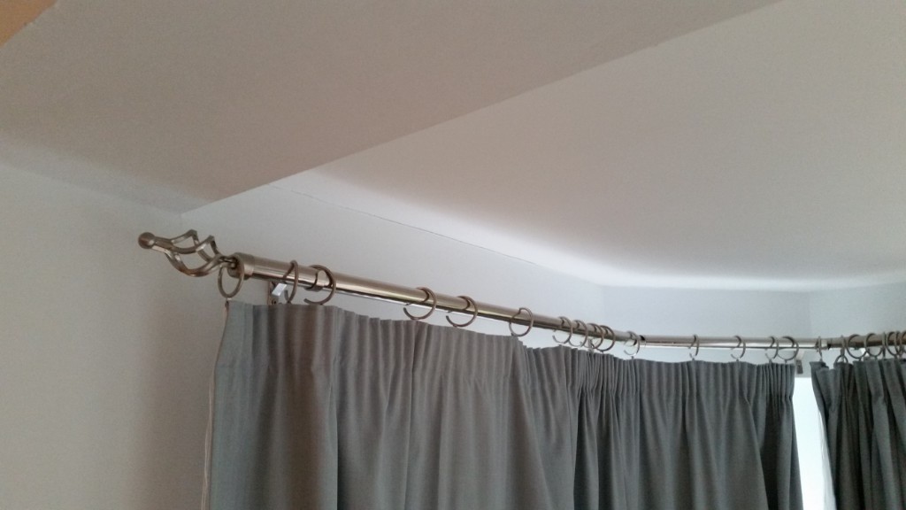 Bay Window adjustable metal curtain pole for 5-way bay ...