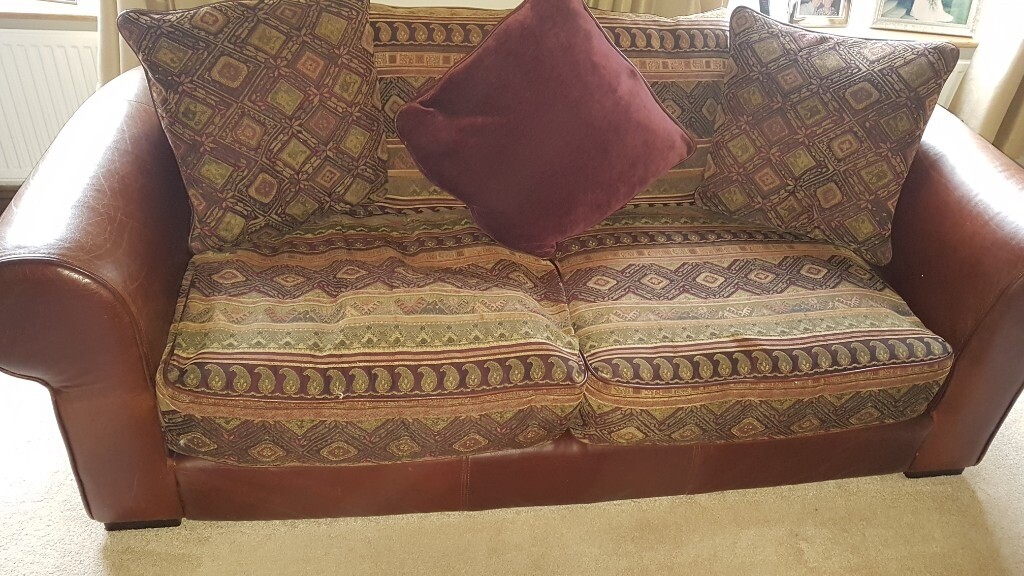2 x Leather and fabric sofas for sale. in Horbury, West Yorkshire
