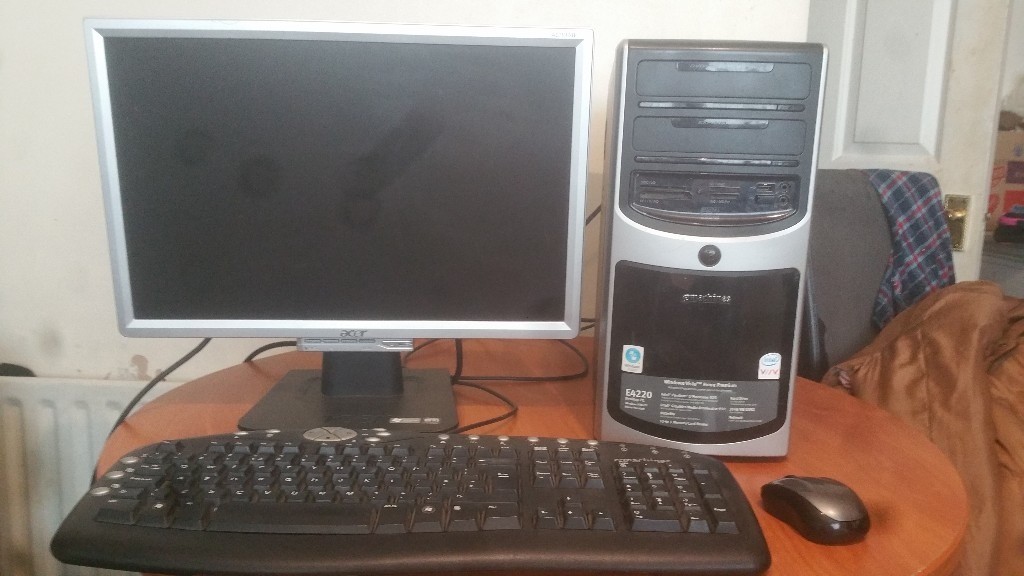 DESKTOP COMPUTER EMACHINES PC + MICROSOFT OFFICE 2007 + 19" ACER