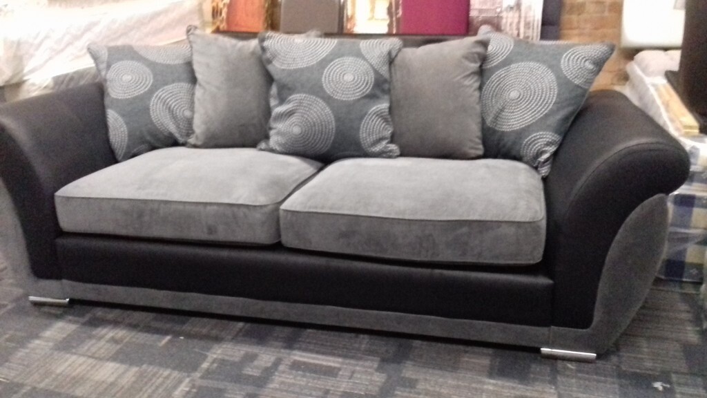 Big Sofa 7 3 Modern Grey Fabric With Odd Scatter