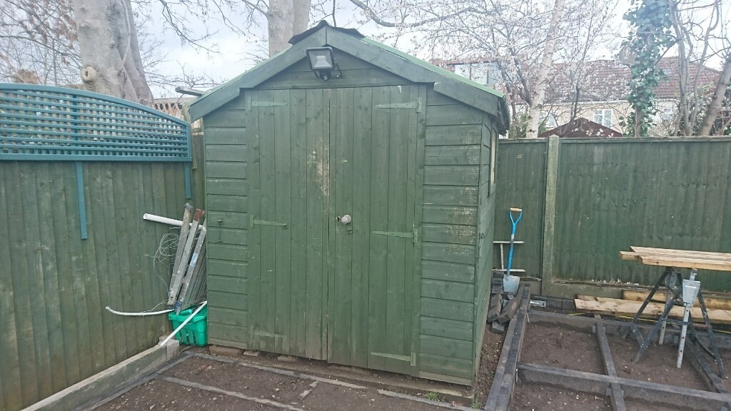 8' x 6' Double Door Shiplap Tongue &amp; Groove Garden Shed 