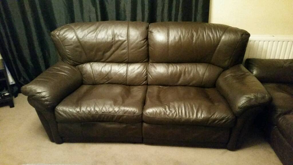 2 Leather Recliner Sofas (Brown) in Rochdale, Manchester Gumtree