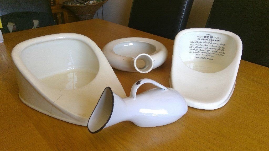 Collection of antique bedpans / urinals in Newtownards, County Down