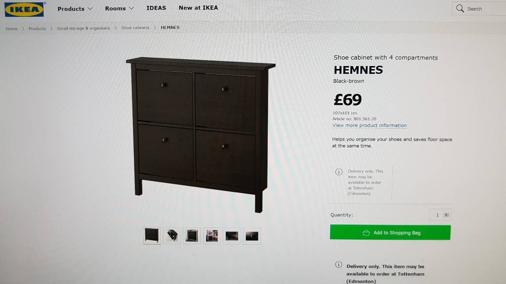 Shoe Cabinet Ikea Hemnes 4 Compartment Brown In Palmers