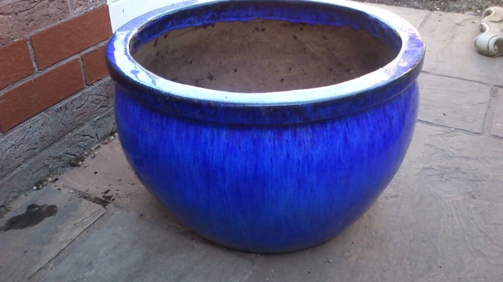 Blue Ceramic Garden Pots