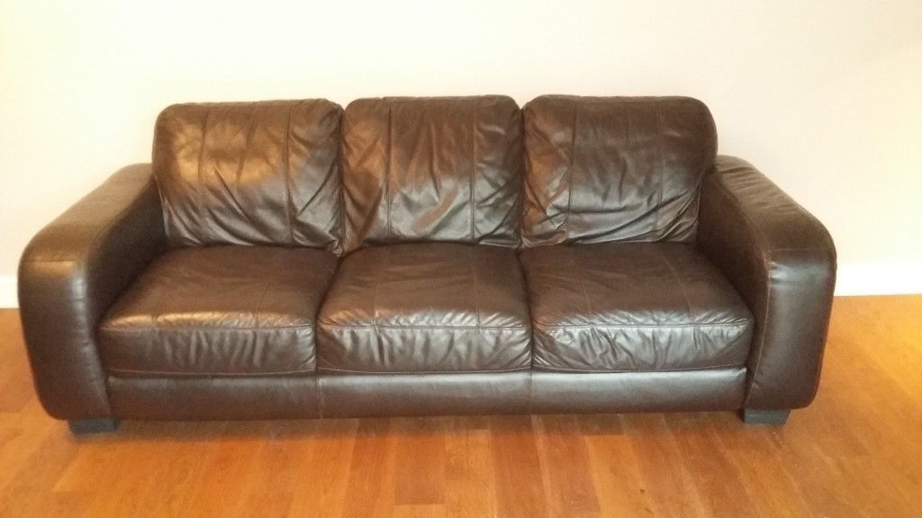 Dark Brown Leather Sofa from DFS in Ammanford, Carmarthenshire Gumtree