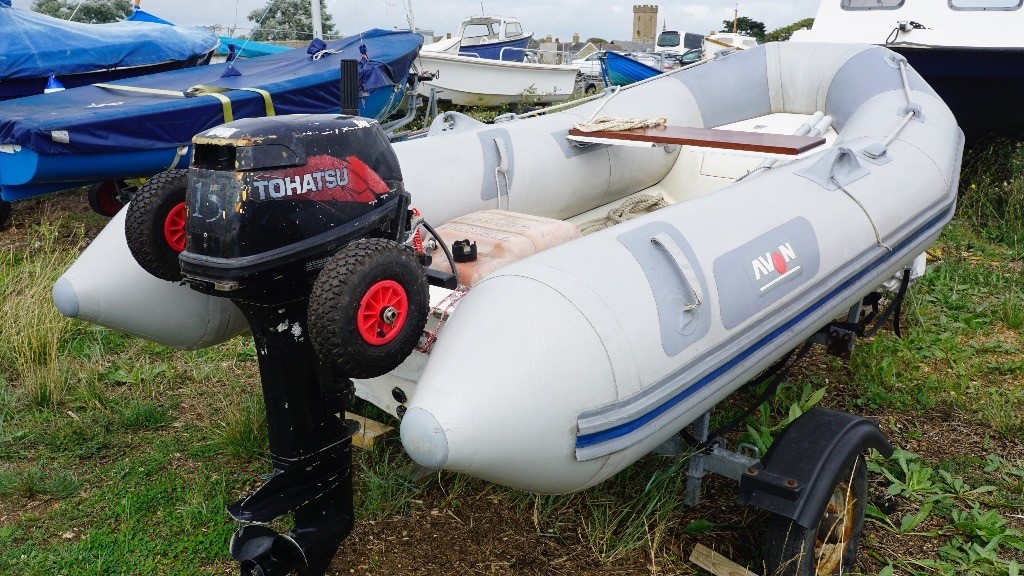 FOR SALE AVON 310 RIB, 15HB outboard,Trailer, Beach Wheels, Oars