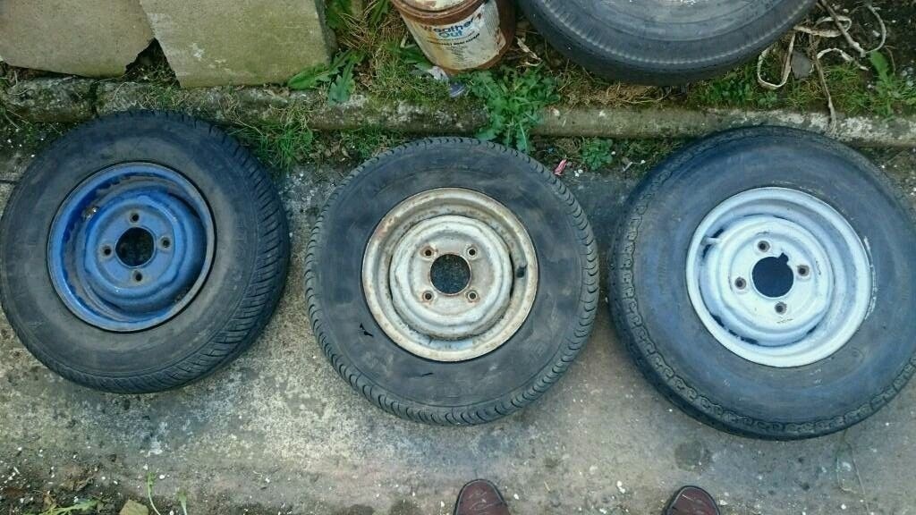 4 Classic mini 10" wheels good for trailers in Kirkintilloch, Glasgow