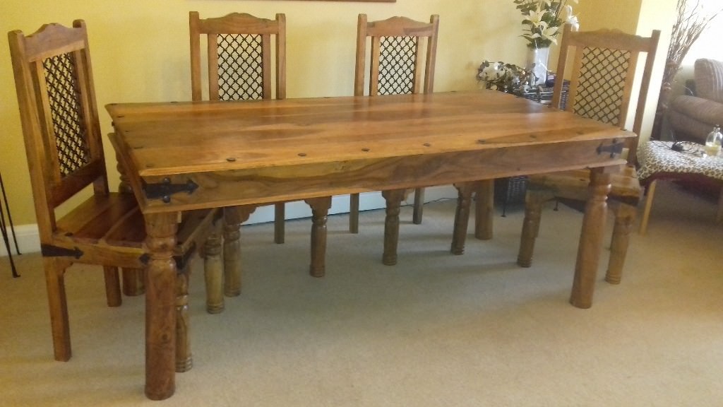 Jaipur Sheesham Dining Table with 4 matching chairs in Mapperley