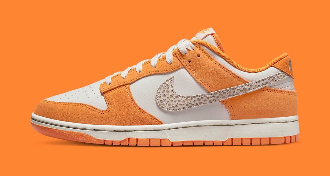 

Мужские кроссовки Nike Dunk Low Safari Swoosh Kumquat DR0156-800 US6-12, Оранжевый, Nike Dunk Low