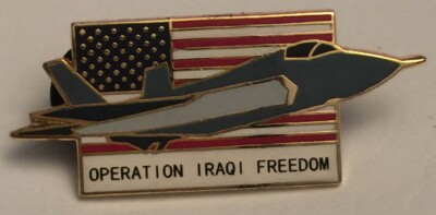 Operation Iraqi Freedom Jet US Flag Pin New In Packaging !