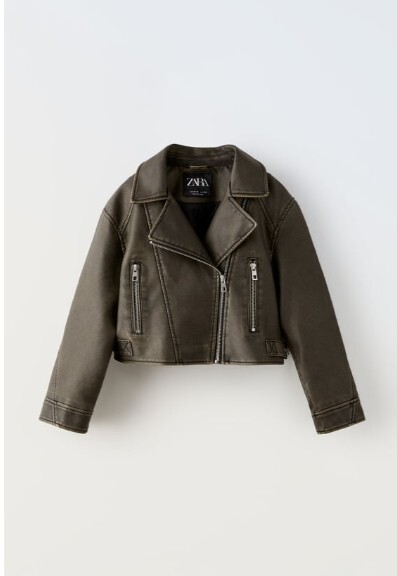 「ZARA KIDS」DOUBLE-FACED BIKER JACKET Zara Kids Girl Double Faced Biker Jacket Black 4341/601 | eBay