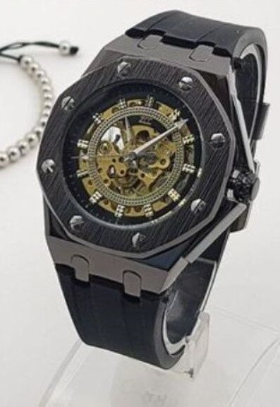 Orologio Polso ZCC 4407 Uomo Automatico Elegante Casual Nero Nero lac