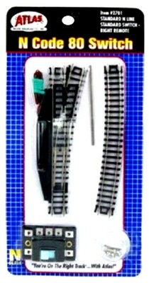 N Scale Atlas 2701 Code 80 #4 Right Hand Remote Turnout/Switch Snap-Track