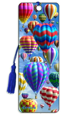 3D Bookmark Hot Air Balloons Flight Rides Lover Gift x Him Man Her Kids Children