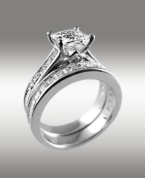 33.33ct Princess Cut Engagement Ring W Matching Wedding Band 33k ...