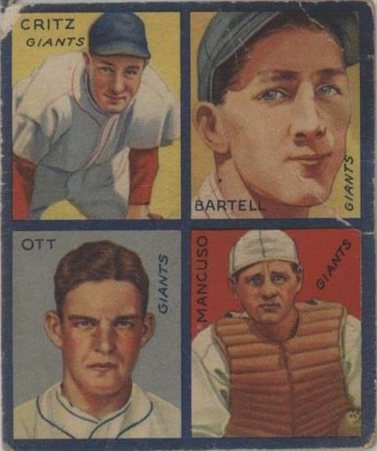 1935 Goudey 4-in-1 - Dick Bartell Gus Mancuso Hughie Critz #4A