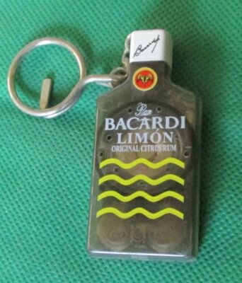BACARDI Limon RUM plastic talking bottle keyring key chain keychain 2.75''