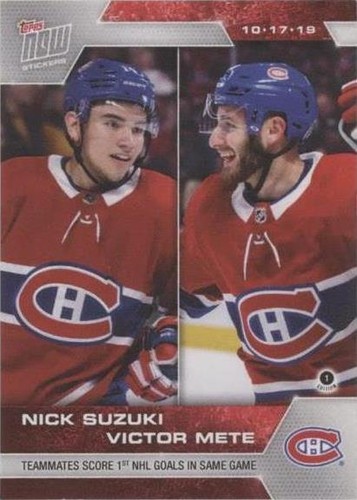 2019-20 Topps Now NHL Stickers - Nick Suzuki Victor Mete #23