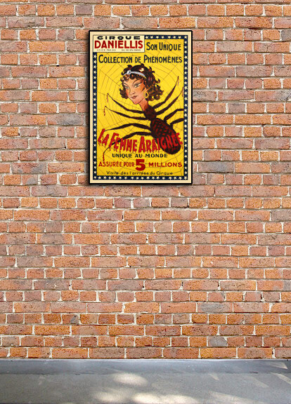 1920s Spider Woman Freak Vintage Style Unusual Circus Poster