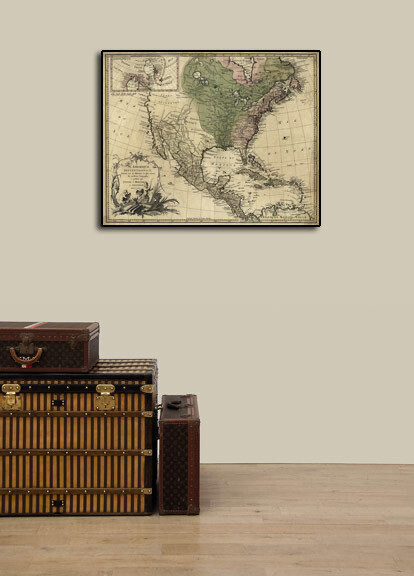 1750s L' Amerique Septentrionale New World Map - 20x24