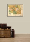 1892 Indian Territory Historic Vintage Style Oklahoma Wall Map - 18x24 - 3