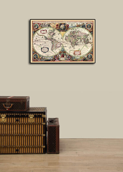 1630 Historic Old World Illlustrated Vintage Map - 16x24
