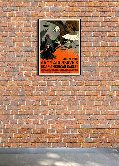 Enlist In The Air Service" 1917 WWI Vintage Style War Poster - 18x24 - Foto 8