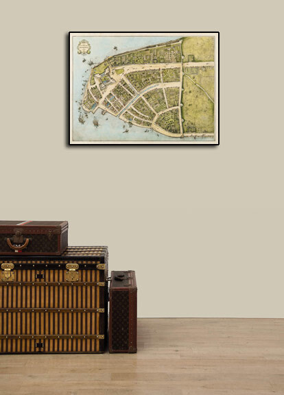 1660 Castello Plan New Amsterdam Wall Map, Vintage Style 20x28