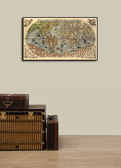1565 Exploration World Map Large Terra Wall Print 24x42