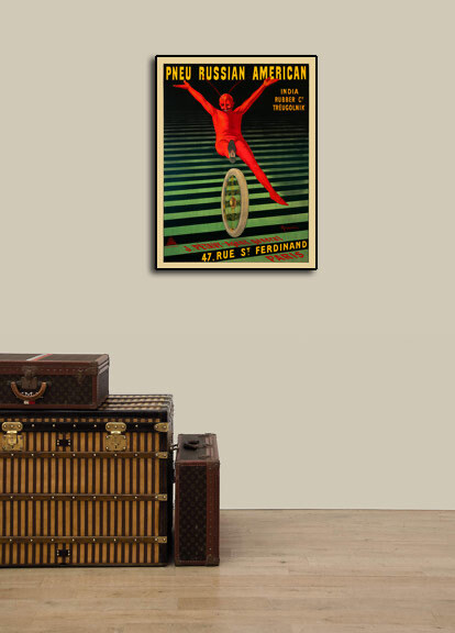 Pneu Russian American 1909 Vintage Bicycle Advertising Poster - 20x28