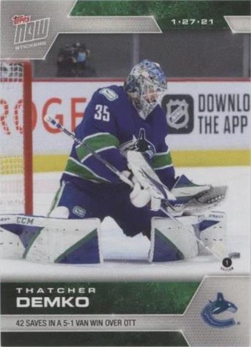 2020-21 Topps Now NHL Stickers - Thatcher Demko #19