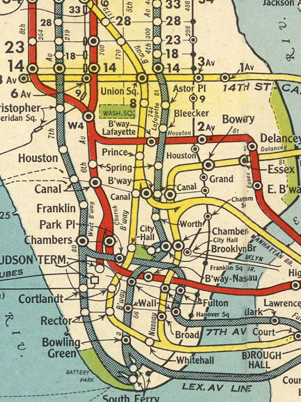 1951 New York City Subway Historic Map - 14x24