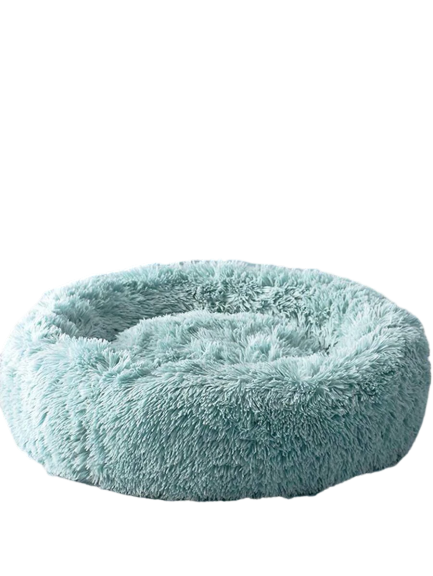 Fluffy Blue Pink Plush Round Pet House Grey Small Medium Lar