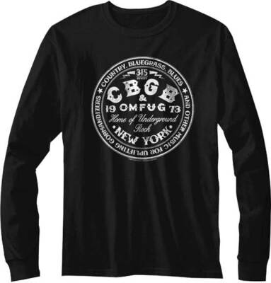 CBGB Circle Emblem 1973 New York Men's Long Sleeve T Shirt Punk Music Merch