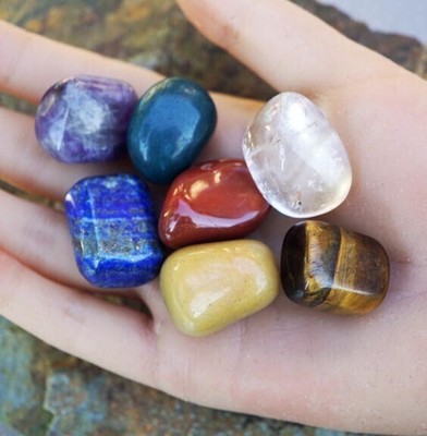 7pc Chakra Tumbles Set Gifts for Her Great For Grids