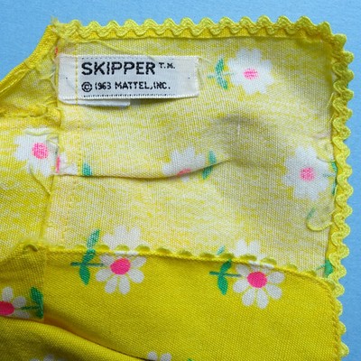 1967 Skipper Doll Beachy Peachy Outfit #1938 Complete VHTF Yellow Metal Headband