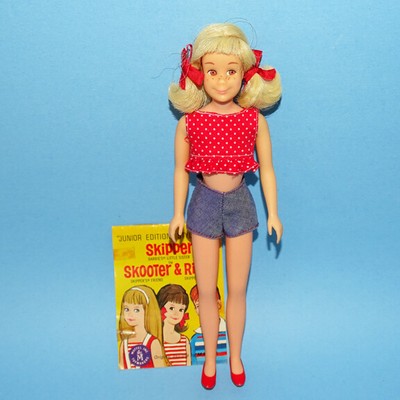 1960s Barbie Bendable Leg SKOOTER Doll Platinum Blonde Pigtails Original Outfit