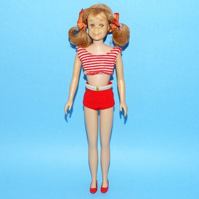 Vintage 1960s Barbie Straight Leg SL Titian SKOOTER Doll Original Outfit Box