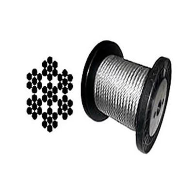 Galvanized Aircraft Cable Wire Rope 1/16'' 7x7 - 100, 250, 500,1000, 2500 & 5000