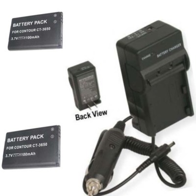 2 Batteries + Charger for ContourHD Contour+ Contour+2 Plus HD Helmet Camera 