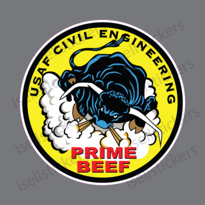 AF-1139 Air Force USAF Civil Engineering Prime Beef Bumper Sticker Window Decal