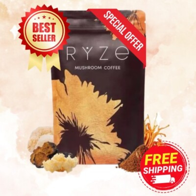 ORGANIC RYZE MUSHROOM COFFEE   Brand New Bag 30 Servings FREE Shipping SALE  