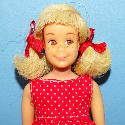 1960s Barbie Bendable Leg SKOOTER Doll Platinum Blonde Pigtails Original Outfit