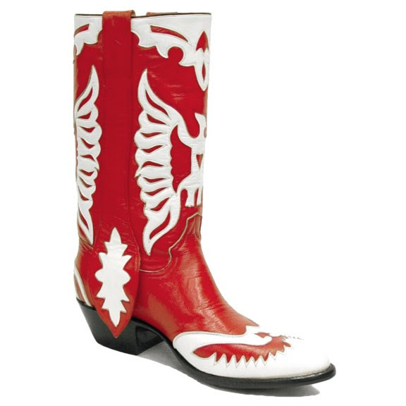 Pre-owned Rancho Loco Red & White Double Eagle Classic Cowboy Boots Men's Size 13e