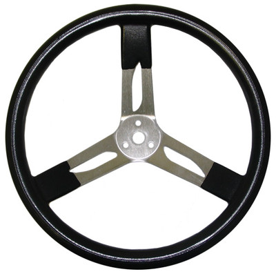 NEW SWS RACING STEERING WHEEL,15'' OD,BLACK,3 SPOKE,DISH