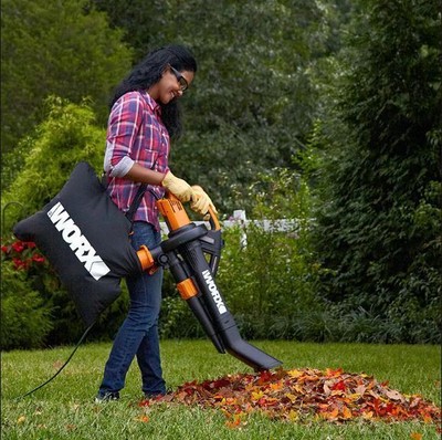 WG509 Worx TRIVAC 3-In-1 Electric Leaf Blower/Mulcher/Vacuum with Metal Blade-OB