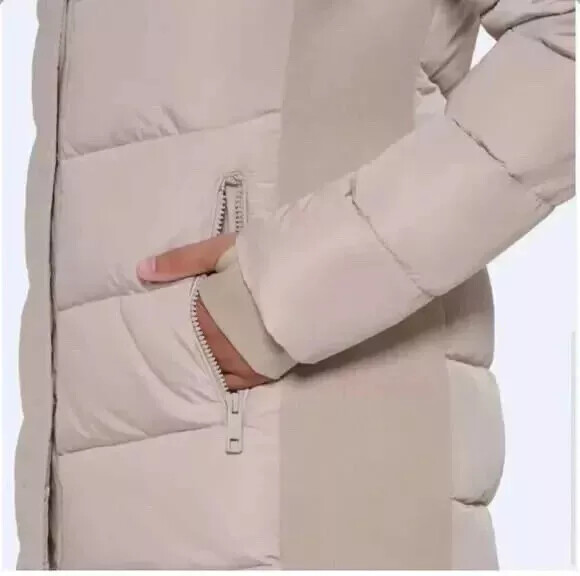 Andrew Marc Women's Mixed Media Hooded Puffer Walker Jacket